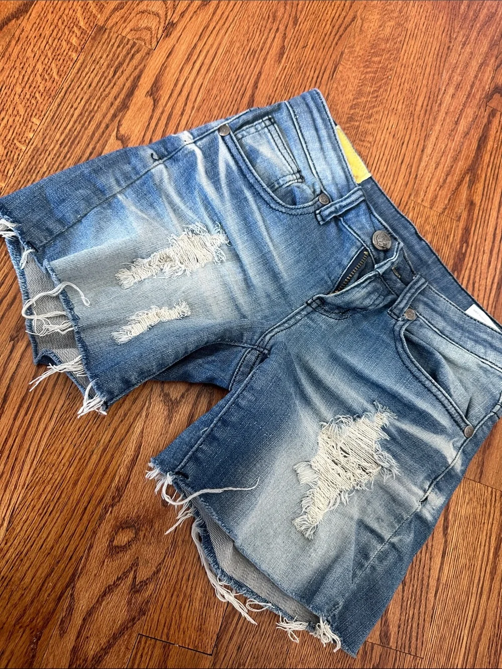 Distressed Blue Denim Women's Shorts
